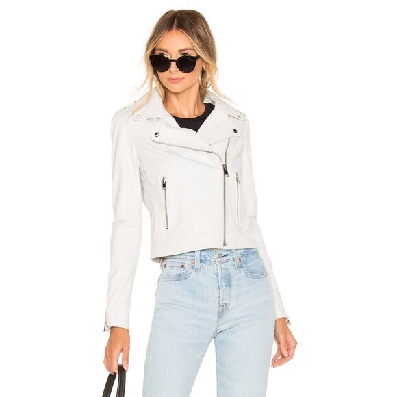LAMARQUE Donna Leather Jacket in White - Picture 2 of 5
